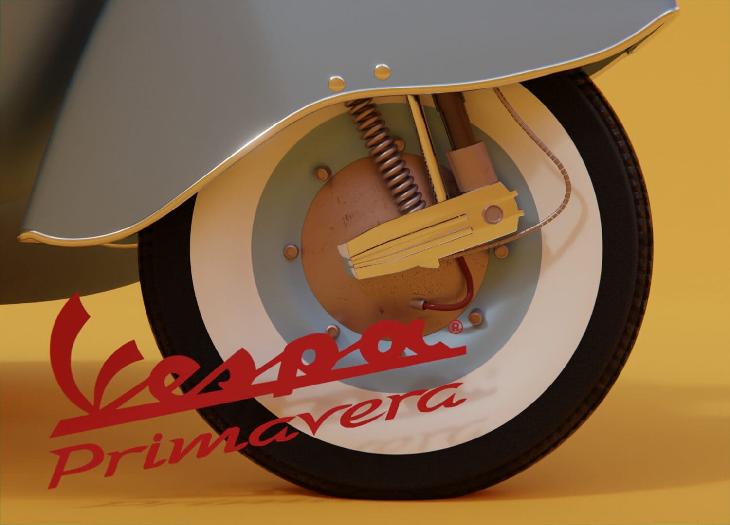 Vintage Vespa Wheel Closeup